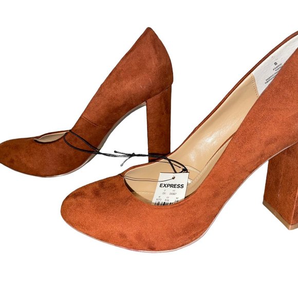 Express Shoes Express Suede Chunky Heels Poshmark